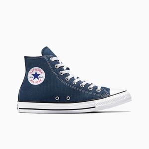 Lightly worn navy blue converse high tops